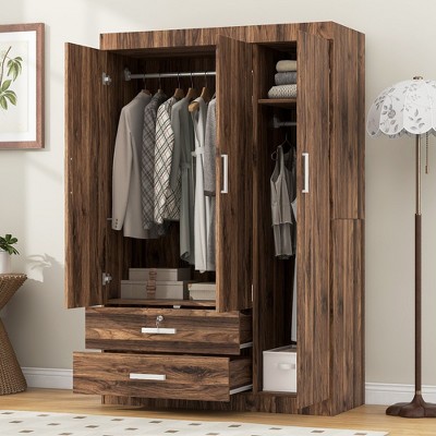 Wooden Wardrobe / Clothes Cabinet – Used Whisen Wooden Wardrobe Cabinet, Farmhouse Clothing Armoire