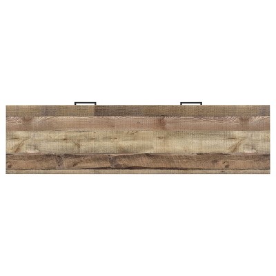Transitional Weathered Pine and Black 59" TV Console with Cabinet
