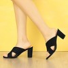 Allegra K Women's Opened Toe Crisscross Strap Block Heel Slide Sandals - 2 of 4