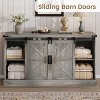 Farmhouse 4 Drawer Dresser for Bedroom, 59" Wood Dressers with Sliding Barn Doors, TV Stand with Large Drawers & Bar Handles - 3 of 4