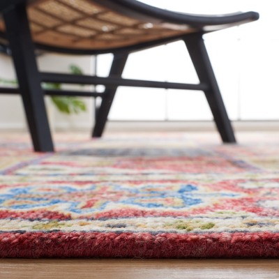 Samarkand Splendor Hand-Knotted Wool Rug in Red & Green - 8' x 10'