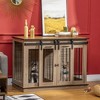 PawHut Modern Dog Crate End Table with Divider Panel, Dog Crate Furniture for Large Dog and 2 Small Dogs with Two Rooms Design - 3 of 4