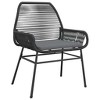 vidaXL Patio Dining Set with Cushions Garden Table and Chairs Poly Rattan Glass - Black 31.5" x 31.5" x 29.1" 2 Pieces - 4 of 4