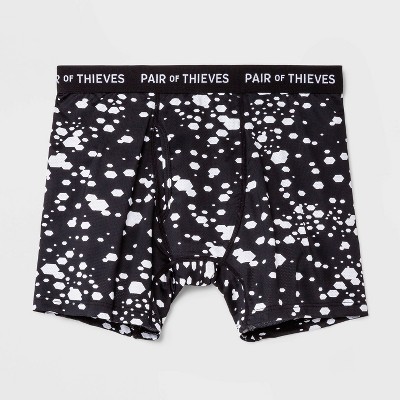 Pair of Thieves Men's Super Fit Polka Dot Boxer Briefs - Black/White XL