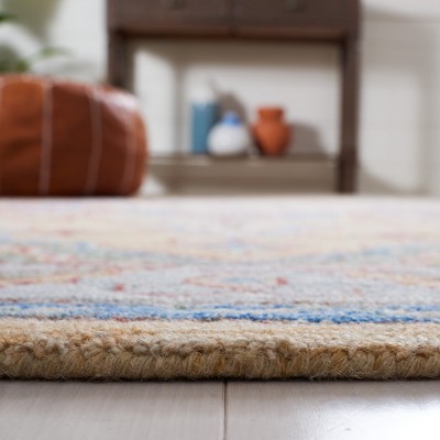Ivory and Yellow Hand-Tufted Wool Area Rug, 5' x 8'