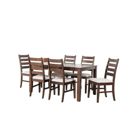 New Classic Furniture,Pascal 59" Retangular Wood Dining Set With 6 Chairs In Walnut