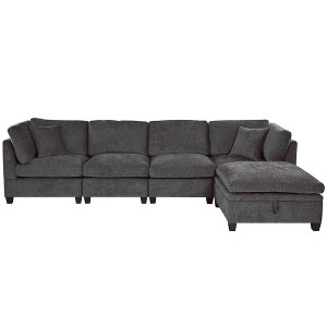 NicBex Modern 127.6" Sectional Sofa Modular L Shape Sofa Couch with Removable Storage Ottoman for Living Room Apartment - 1 of 4