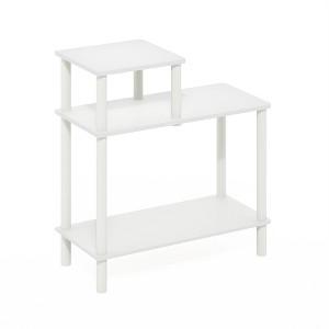 Furinno Turn-N-Tube 3-Tier Rectangular Sofa Side Table, End Table with Open Shelves, White/White - 1 of 1
