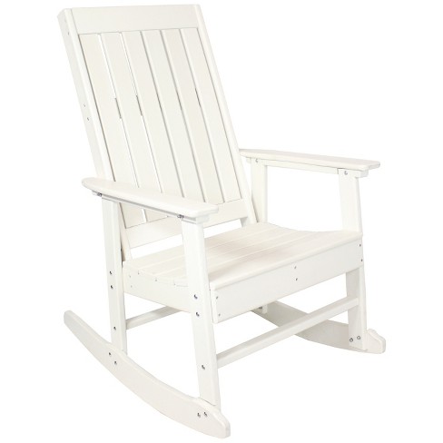 Sunnydaze Outdoor Rustic Comfort Hdpe Rocking Chair 300 Lb