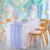 Wikineon Blue Table Runner Sequin 10FT Iridescent Table Runners 25X120 inch Under The Sea Decorations Mermaid Party Supplies for Wedding Birthday - 2 of 4