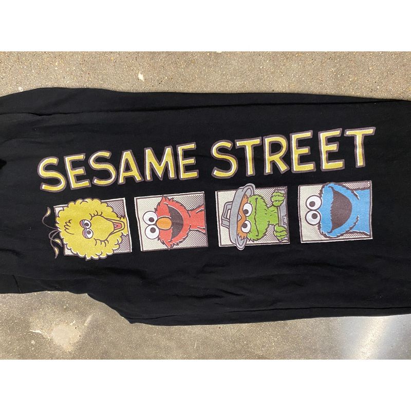 Sesame Street Colorful Characters and Logo Adult Men's Black Graphic Sleep Pajama Pants, 2 of 3