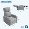 Manual Recliner Chair for Adults, Linen Fabric Upholstered Reclining Chair with High Backrest, Retractable Footrest & Side Pocket, for Nursery Bedroom - 2 of 4