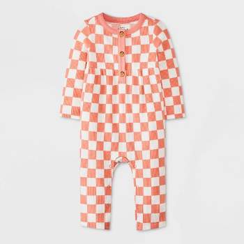 Baby Girls' Checkered Romper - Cat & Jack™ Pink