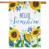 Hello Sunshine Summer Burlap House Flag Floral 28" x 40" Briarwood Lane - 2 of 4