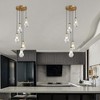 DAKAFUL 5-Light Industrial-Style Chandelier With Clear Raindrop Glass Shades,E12 Base Adjustable Height Pendant Light for Dining,Entryway - 3 of 4