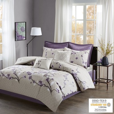 Gracie Mills Isaac 200 TC 8-Piece Floral Cotton Sateen Comforter Set