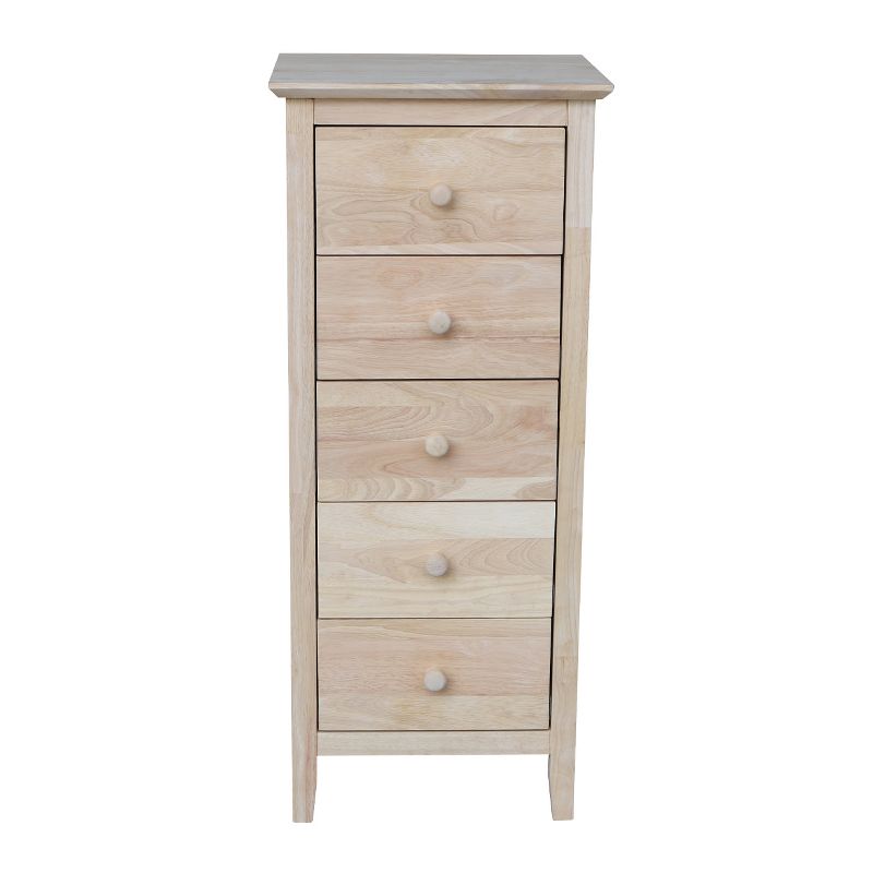 Lingerie Chest Dresser with 5 Drawers Unfinished - International Concepts, 3 of 12