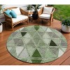 Green And Fern Green Geometric Washable Indoor Outdoor Area Rug - 2 of 4