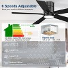 Aoibox 48" Low Profile Ceiling Fan with Light and Remote, Flush Mount, Quiet DC Motor, Dimmable for Bedroom Living Room, Black - 4 of 4