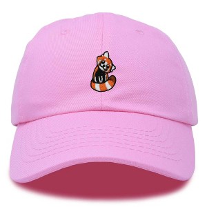 Dalix Red Panda Embroidered Cotton Dad Hat Cute Animal Adjustable Baseball Cap for Outdoor Style Womens - 1 of 4