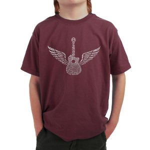 LA Pop Art Boy's Word Art T-shirt - Amazing Grace Maroon Large - 1 of 4