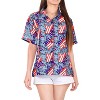 HAPPY BAY Women's Casual Beach 4th of July Hawaiian Shirt Patriotic Blouse Short Sleeve Button Down Summer Tops Shirts for Women - 2 of 4