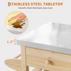 Outdoor Grill Cart Patio Bar Cart Prep Table with Drawer, Towel Racks, Open Shelves, Stainless Steel Top, Wheels, Portable Kitchen Rolling Island - 4 of 4