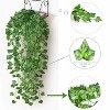 Aoibox 12 Pack Artificial Ivy Garland with Clip, Fake Vines for Room Decor, Green Hanging Plants, Faux Greenery Leaves for Home, Garden, Wall Decor - 2 of 4