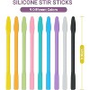 JDICTION 9PCS Colored Silicone Stir Sticks, Reusable Epoxy Resin Mixing Tools for Glitter Tumblers, Paint & Facial Mask Crafting (9 Colors) - 2 of 4