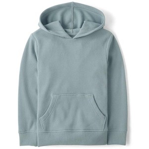 The Children's Place Boys Long Sleeve Plush Winter Waffle Thermal Hoodie - 1 of 3