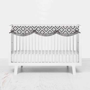 Bacati - Love Gray/Silver Stripes Long Side Crib Rail Guard Cover