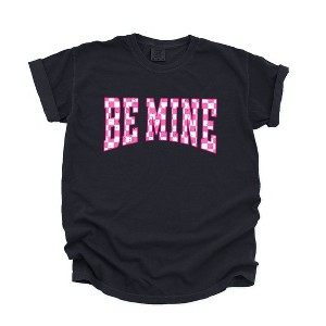 Simply Sage Market Women's Be Mine Distressed Checkered Short Sleeve Garment Dyed Tee - 1 of 4