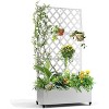 Acekool Outdoor Privacy Screen with Planter Box, 3-Panel Metal Garden Trellis and Raised Bed for Climbing Plants, Vines, Patio, and Backyard - 3 of 3