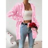 Coolmee Women's Fall Winter Long Sleeves Open Front Heart Print Knitted Sweater Cardigan Coat Outwear - 4 of 4
