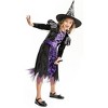 Girls Witch Costume for Kids, Halloween Party Dress Up Cosplay Fairy Tale Witch Outfit Set - 2 of 4