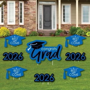 Big Dot of Happiness Blue Grad Class of 2026 Outdoor Decorations - Graduation Yard Signs - Set of 8 - 1 of 4