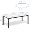 78.7" Farmhouse Dining Table for 8, Sintered Stone Top, Industrial Metal Frame, Tool-Free Assembly, Chamfered Corners, Rustic Kitchen Table - 2 of 4