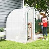 5' x 4' x 7' Outdoor Lean to Greenhouse, Walk-In Green House Plant Nursery with Roll-up Window, PE Cover - 2 of 4