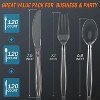 Aoibox 360 Count Heavy Duty Plastic Silverware Set, 120 Forks, 120 Spoons, 120 Knives, Heat Resistant & BPA Free Disposable Cutlery for Party, Picnic - 2 of 4
