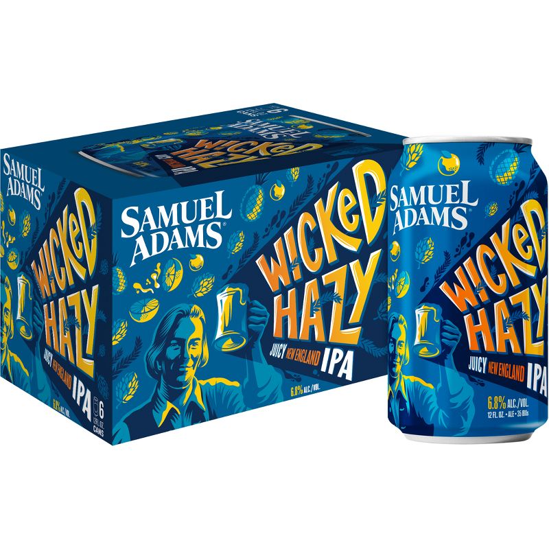 Samuel Adams Wicked Hazy New England IPA Beer - 6pk/12 fl oz Cans, 1 of 10