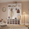3-in-1 Entryway Hall Tree with Bench & Shoe Storage, Multifunctional Coat Rack and Shoe Bench, Wood Hallway Organizer - 4 of 4