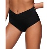 FIONECA Womens V Cut Bikini Bottom High Waisted Cross Front Bathing Swimsuit Full Coverage Swim Briefs - 4 of 4