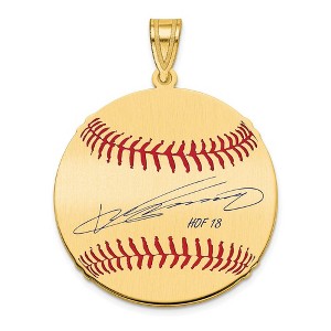 Black Bow Jewelry 14K Gold Plated Vladimir Guerrero Signature MD Enamel Baseball Pendant - 1 of 4