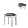Simple Relax Upholstered Vanity Stool in White and Metallic - 3 of 4