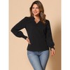 Allegra K Women's Vintage V Neck Long Sleeve Ruffle Collar Blouses - 4 of 4