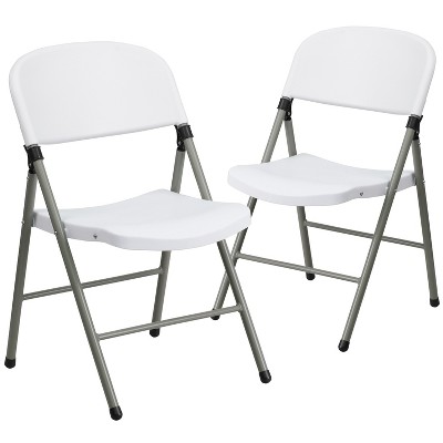 Folding Chairs Flash Furniture Hercules Series White Plastic Folding Chairs | Set Of 2  Lightweight Folding Chairs With Gray Frame : Target