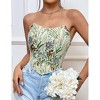 Womens Corset Bustier Top Floral Overbust Open Back Boned Going Out Tops - 4 of 4