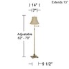 360 Lighting Traditional Floor Lamp Swing Arm 70" Tall Antique Brass Imperial Taupe Fabric Bell Shade for Living Room Reading Bedroom - 3 of 4