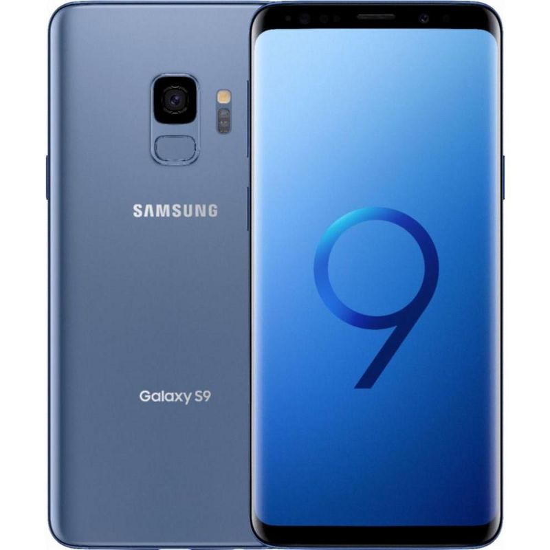 Manufacturer Refurbished Samsung Galaxy S9 G960U (T-Mobile Only) 64GB Coral Blue (Grade A), 1 of 5
