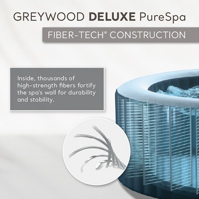 Intex PureSpa Greywood Deluxe 6-Person Inflatable Round Hot Tub